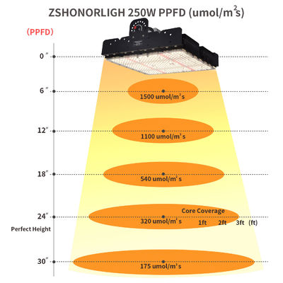 Luz de crecimiento LED de espectro completo 250W T5 con gestión térmica pasiva para plantas de interior