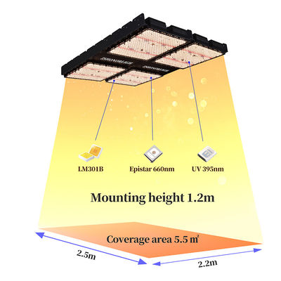 Luz LED de cultivo de espectro completo de 1000W regulable para plantas de interior con control de temporizador