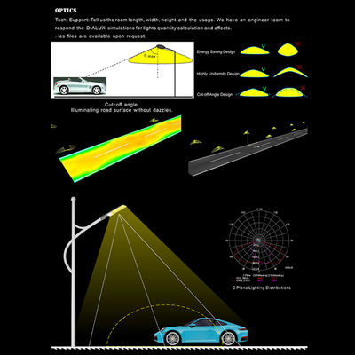Luminaria vial LED ajustable de 50W a 200W IP66 a prueba de agua con tecnología LED SMD para iluminación de carreteras y jardines