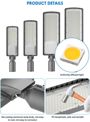 Alta luminosidad IP66 Iluminación de calle LED impermeable con 3000K-6500K Temperatura de color ajustable para carreteras y estacionamientos