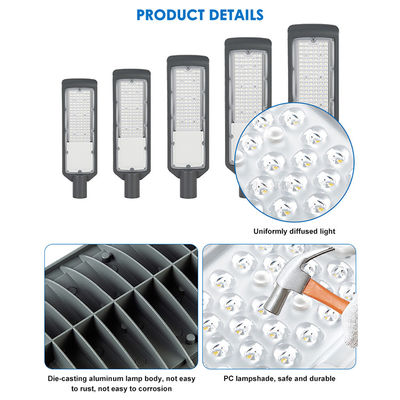 IP66 Iluminación de calle LED impermeable con eficiencia luminosa de lámpara de 125lm/w y voltaje de entrada AC 85-265V para iluminación exterior de carreteras