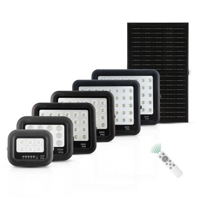 Luz solar ABS negro control remoto 50w 100w 200w 300w 400w 500w luz solar LED de inundación
