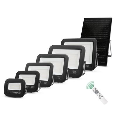 Luz de patio solar exterior de alta luminosidad Ip65 Control de aluminio Luz de inundación solar LED