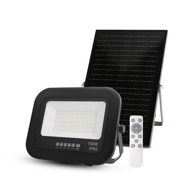 Luz de patio solar exterior de alta luminosidad Ip65 Control de aluminio Luz de inundación solar LED