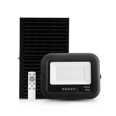 Luz de patio solar exterior de alta luminosidad Ip65 Control de aluminio Luz de inundación solar LED