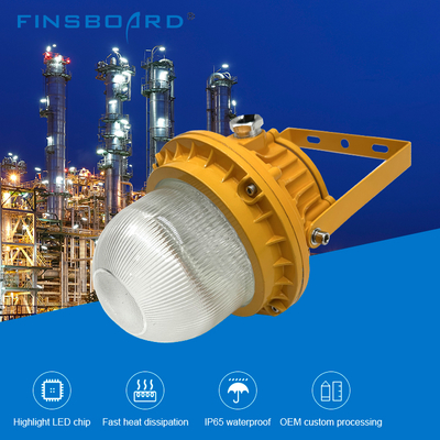 Lámpara a prueba de explosiones Atex de vidrio templado de aluminio Luces a prueba de explosiones Ip65 50w 100w 150w Luz de bahía alta a prueba de explosiones