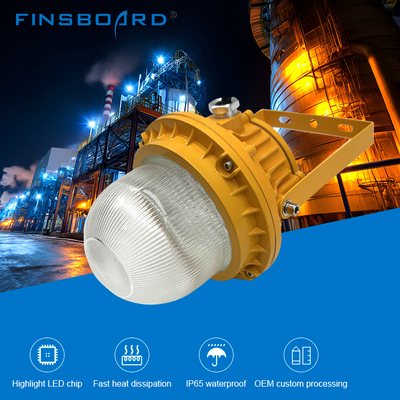 Lámpara a prueba de explosiones Atex de vidrio templado de aluminio Luces a prueba de explosiones Ip65 50w 100w 150w Luz de bahía alta a prueba de explosiones