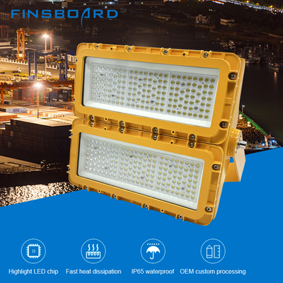 Iluminación a prueba de explosiones LED de vidrio templado de aluminio para taller de fábrica 150W 300W 600W