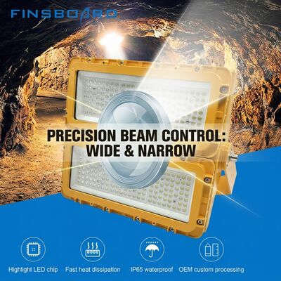 Proyector LED a prueba de explosiones de 300 W IECEx Zona 1 Zona 2 Área peligrosa 39000 lm IP66 Aluminio fundido a presión ADC12