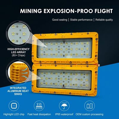 LUMILEDS LM-80 600W LED Luz de Inundación Antiexplosiva ATEX Ex db mb IIb T6 72000LM IP65 Iluminación para Grandes Áreas Peligrosas