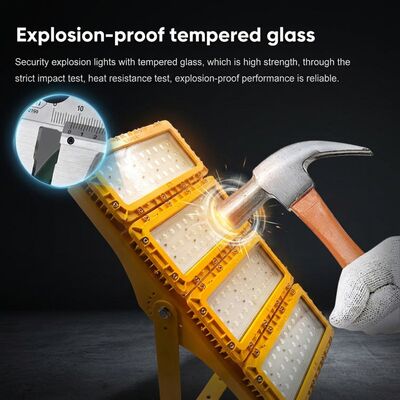 ATEX Ex db mb IIb T6 600W LED reflector a prueba de explosiones LUMILEDS LM-80 72000LM IP65 iluminación peligrosa para áreas grandes