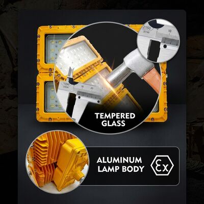 Luz estroboscópica LED a prueba de explosiones de 600W Multi-Mount con soporte de 6 vías LUMILEDS LM-80 ATEX IIb T6 IP65 Accesorio de techo, pluma, pared