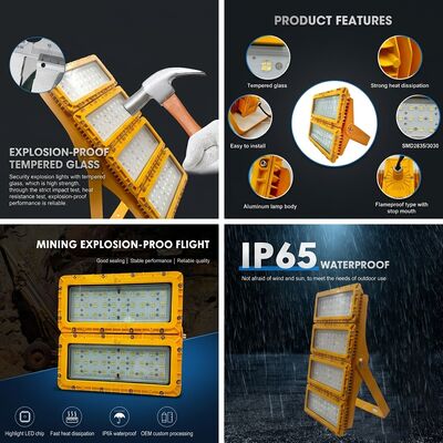 Zona 1 Zona 2 300W luz LED a prueba de explosión luz de inundación LUMILEDS LM-80 ATEX IIb T6 Polvo de gas IP65 área peligrosa