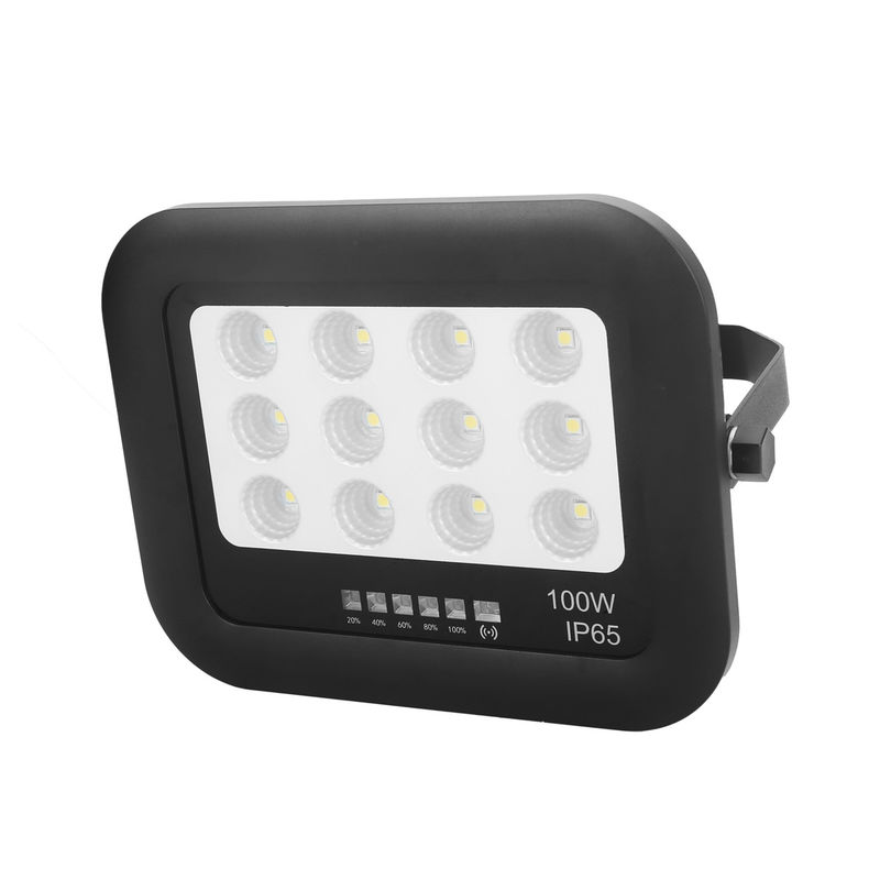 Jardín al aire libre Ip65 ABS lámpara solar de vidrio templado 100w LED luz solar de inundación