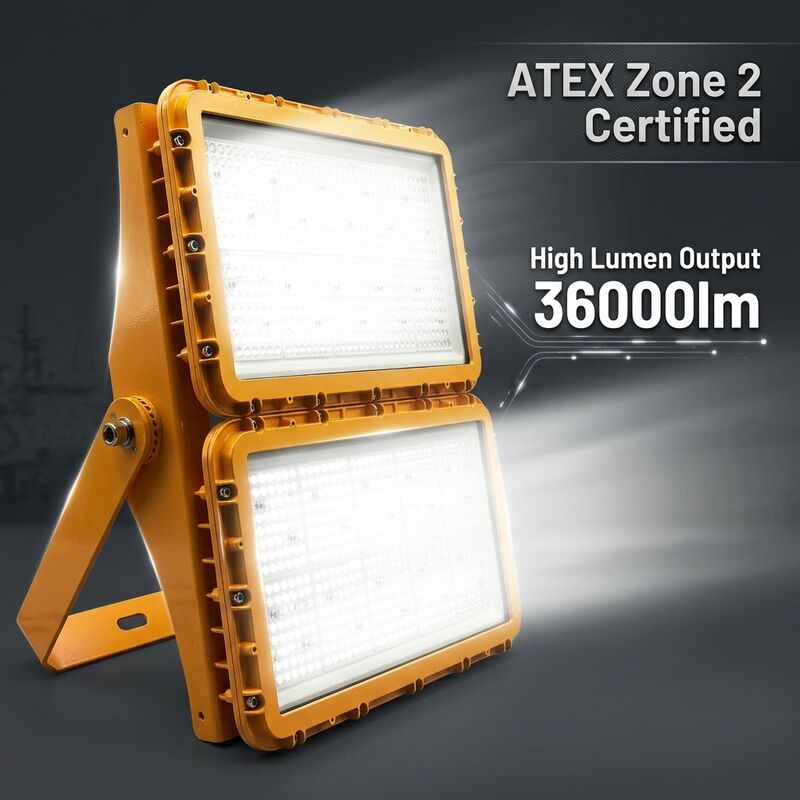Luz de inundación LED a prueba de explosiones 300W IECEx Grado Ártico -60°C Iluminación de aluminio extremadamente fría 36000lm IP66
