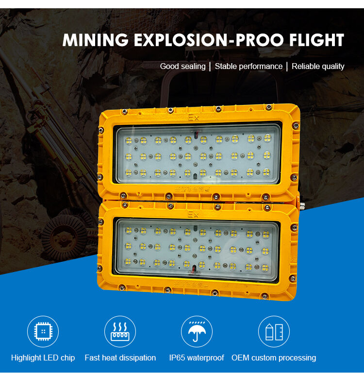600W luz de inundación a prueba de explosión LED 60° Polvo de proa alto mástil ATEX IIB T6 IP65 RFEPL8280 Iluminación