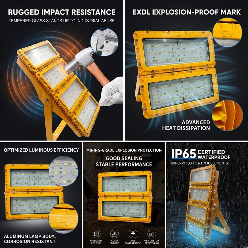 Foco LED Antiexplosión IP65 de 600W -40C/60C LUMILEDS LM-80 ATEX IIb T6 WF2 Luminaria para Área Peligrosa
