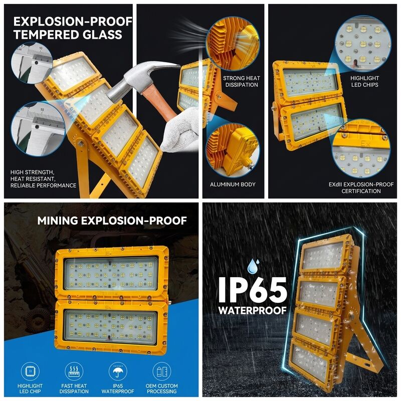 Luz estroboscópica LED a prueba de explosiones de 600W Multi-Mount con soporte de 6 vías LUMILEDS LM-80 ATEX IIb T6 IP65 Accesorio de techo, pluma, pared