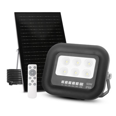 Iluminación exterior Negro ABS luz solar control remoto 50w Led luz solar de inundación