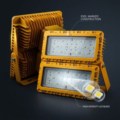 LUMILEDS LM-80 600W LED Luz de Inundación Antiexplosiva ATEX Ex db mb IIb T6 72000LM IP65 Iluminación para Grandes Áreas Peligrosas