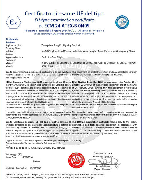 China Zhongshan Rong Fei Lighting Co., Ltd certificaciones